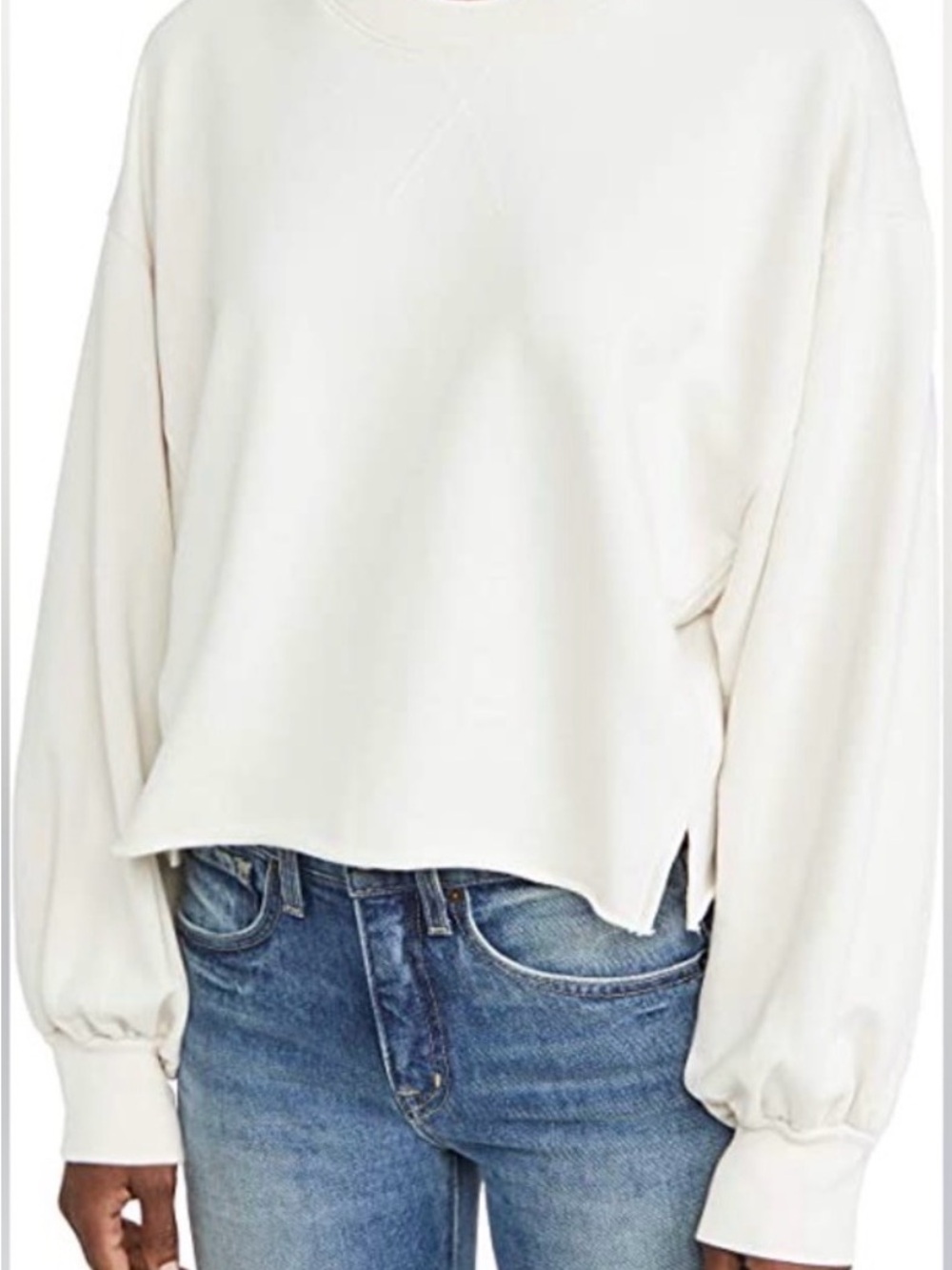Frame Cropped balloon sleeve sweatshirt